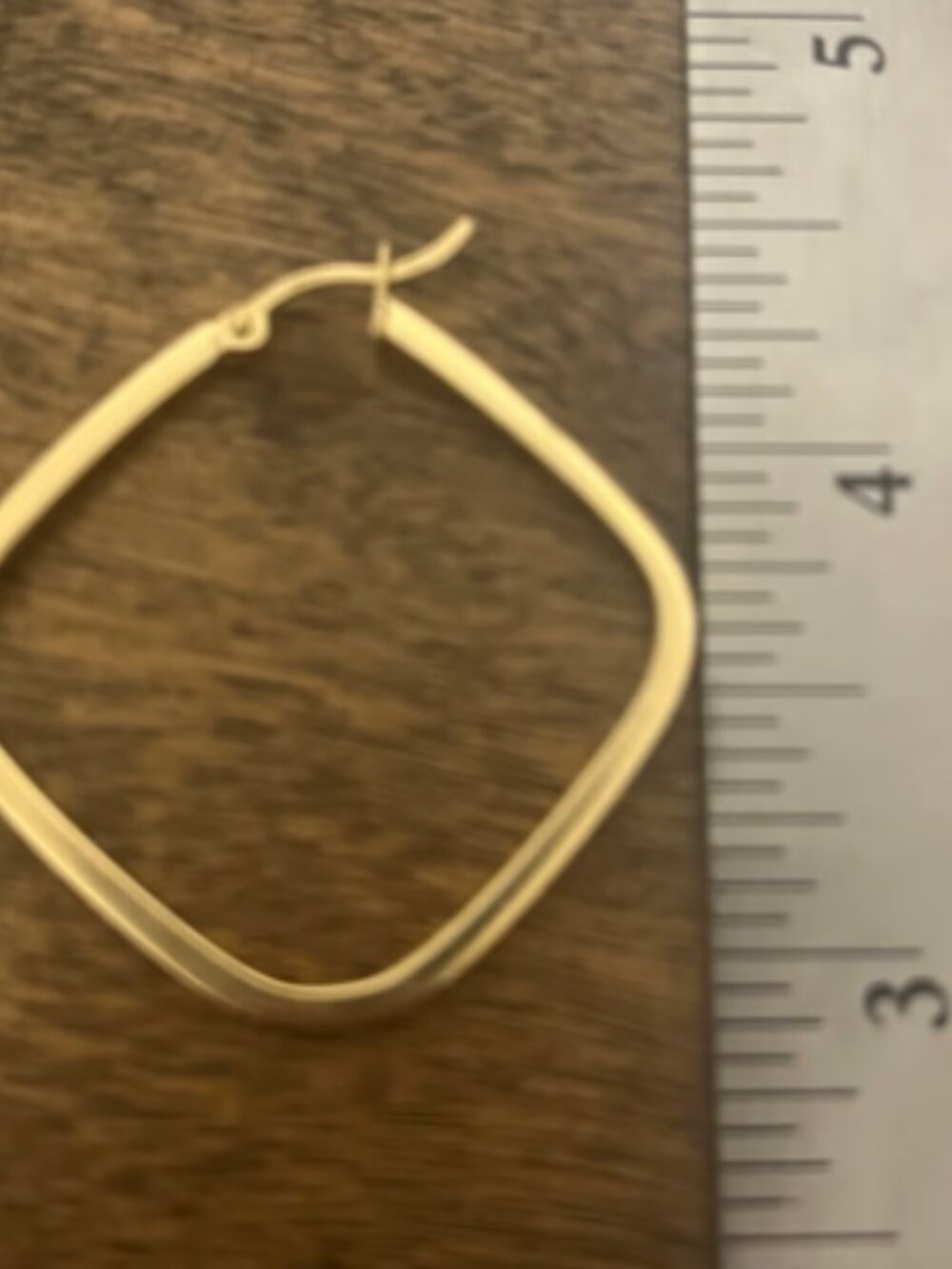 14kt Gold Diamond Hoop Earrings 4 grams - Picture 2 of 4